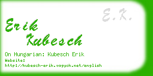 erik kubesch business card